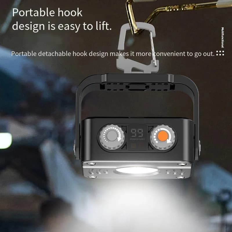 Projecteur de travail LED COB puissant, 8000mAh, lampe pour tente de Camping, Rechargeable, étanche,