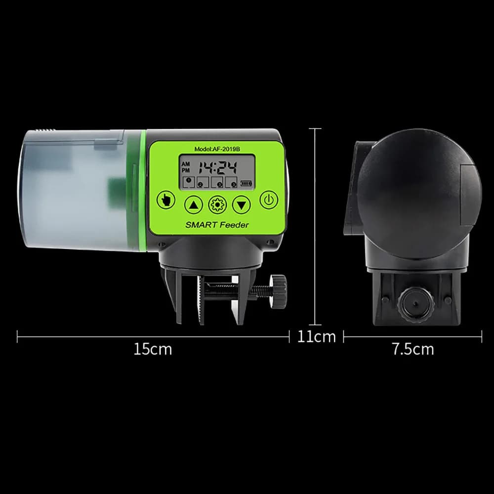Mangeoire automatique numérique pour poissons, distributeur de nourriture en plastique pour aquarium