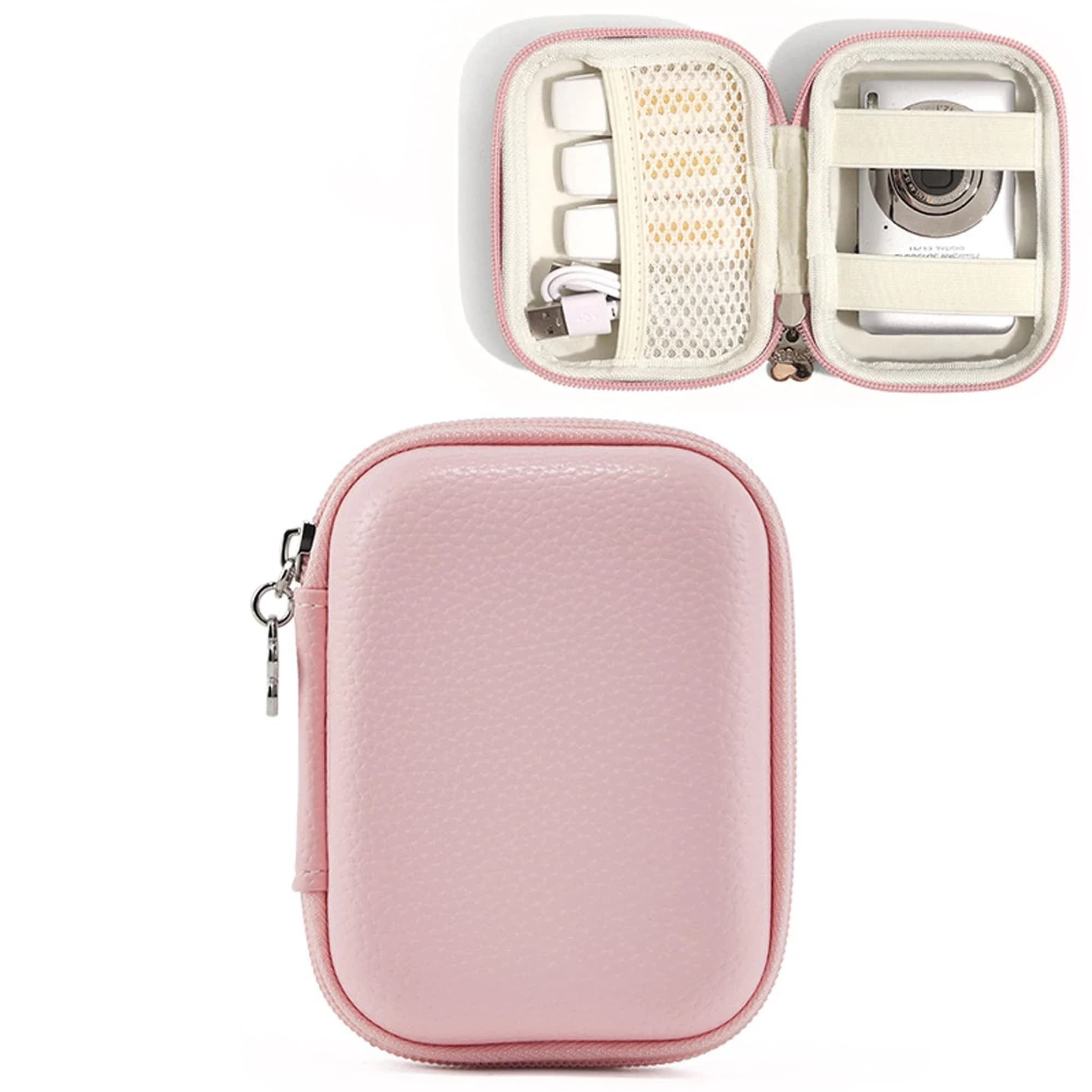Sac de voyage rose pour appareil photo CAMKORY |   Support compact avec poche en filet pour accessoi