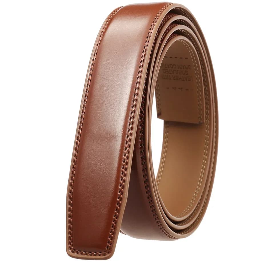 Ceinture à cliquet formelle en cuir de vachette véritable pour hommes, cuir d'affaires, métal de hau