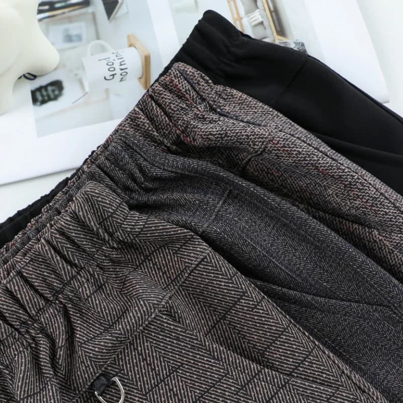 Pantalon taille haute élastique pour femme, pantalon long décontracté, jambe droite, femme d'âge moy