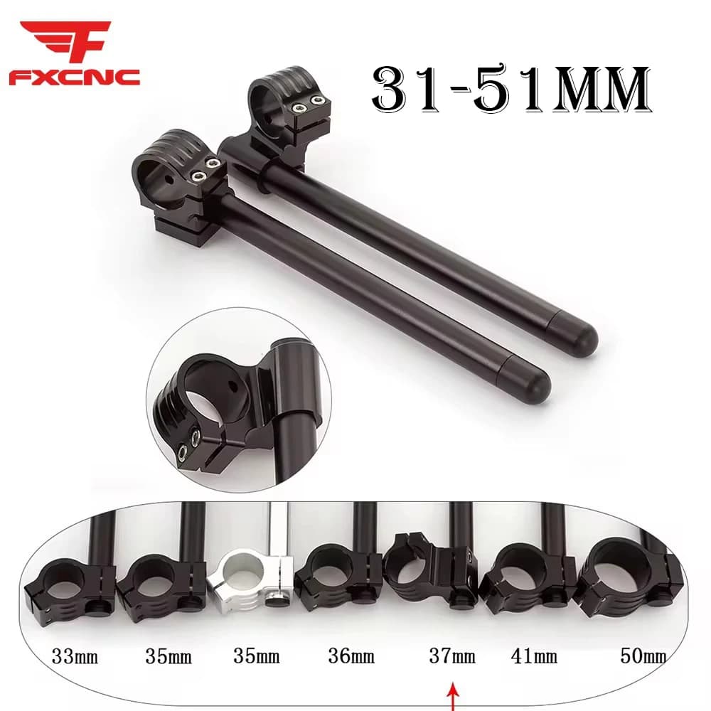 Universel CNC surélevé 31mm 33mm 35mm 36mm 37mm 41mm 43mm 45mm 47 50mm 51mm moto Clip sur Ons fourch