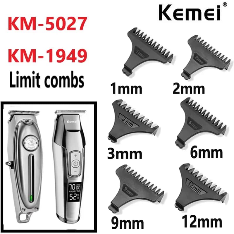 Kemei Hair Trimmer Limit Peigne Universel Noir Gardes Coiffeur Guide De Coupe De Cheveux pour KM-502