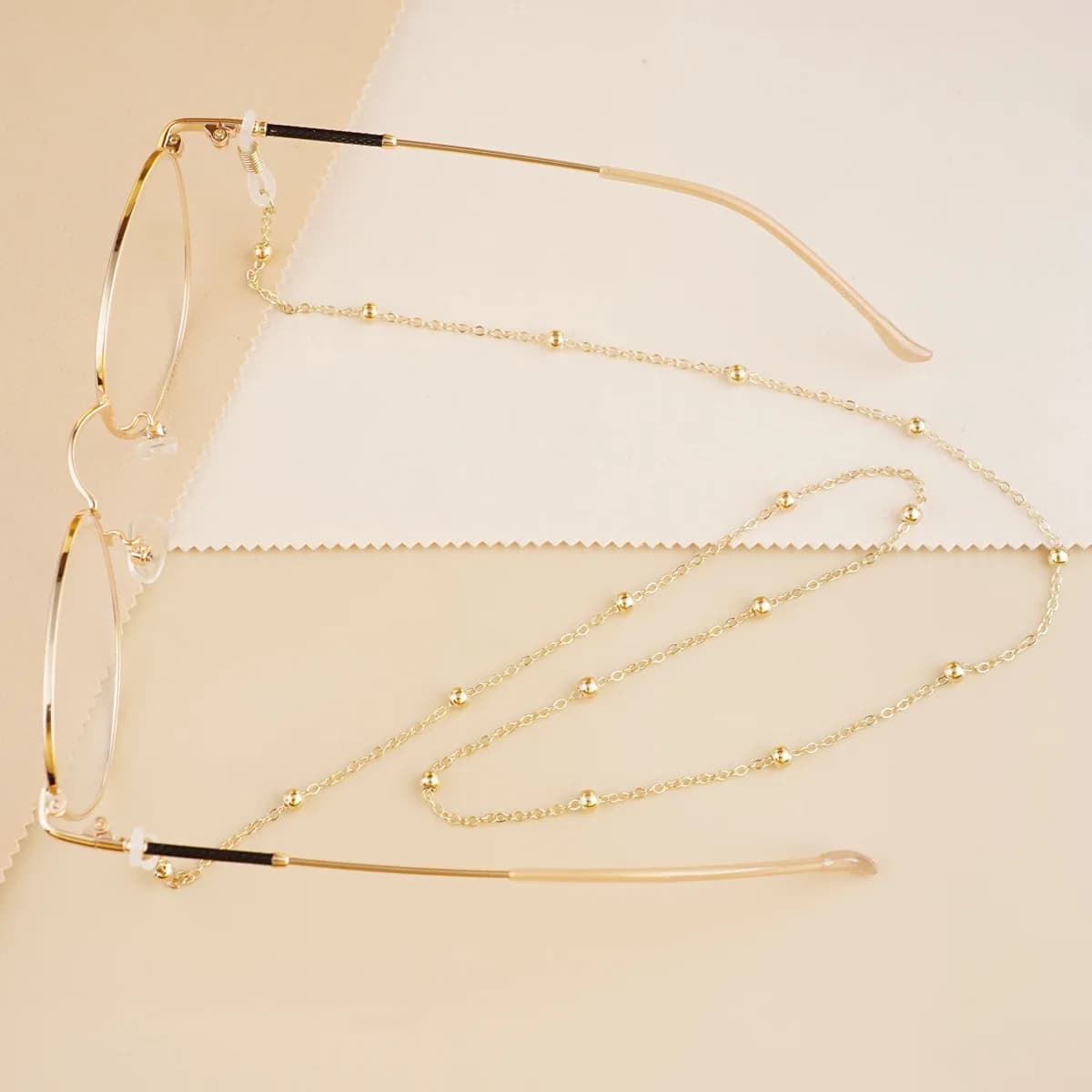 Mode métal hommes femmes chaînes de lunettes lunettes de soleil lecture lunettes perlées chaîne lune