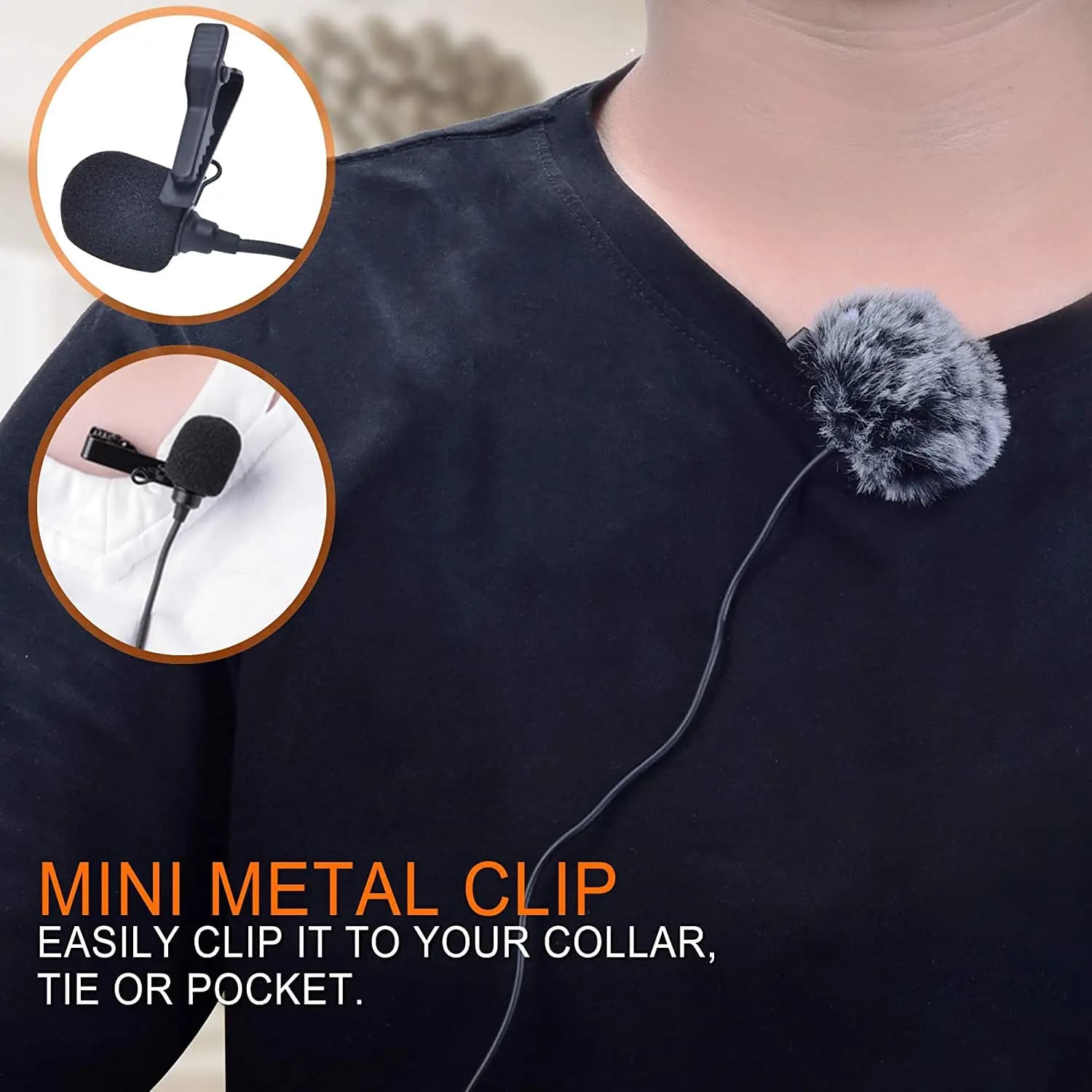 Microphone Lavalier XLR COMICA, Microphone de Revers Omnidirectionnel 3 Broches Comica CVM-V02O pour