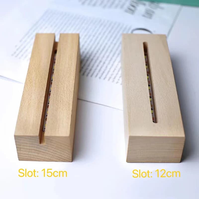 Base de lampe en bois, 5mm, 5.9 pouces, alimentée par batterie AAA, lumière blanche chaude, présento