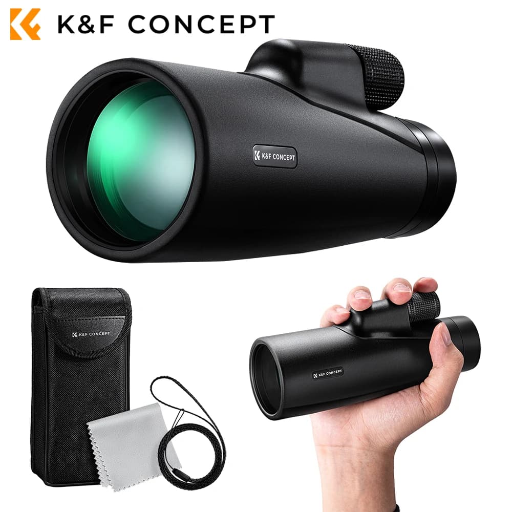 Télescope monoculaire K&F CONCEPT Outdoor 12x50 haute définition, prisme BAK-4, étanche, HD, pour ad