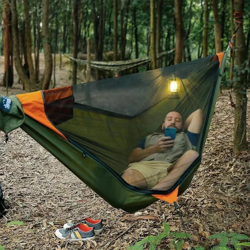 Hamac de jardin extérieur portable, ouverture rapide, anti-renversement, moustiquaire, voyage, campi