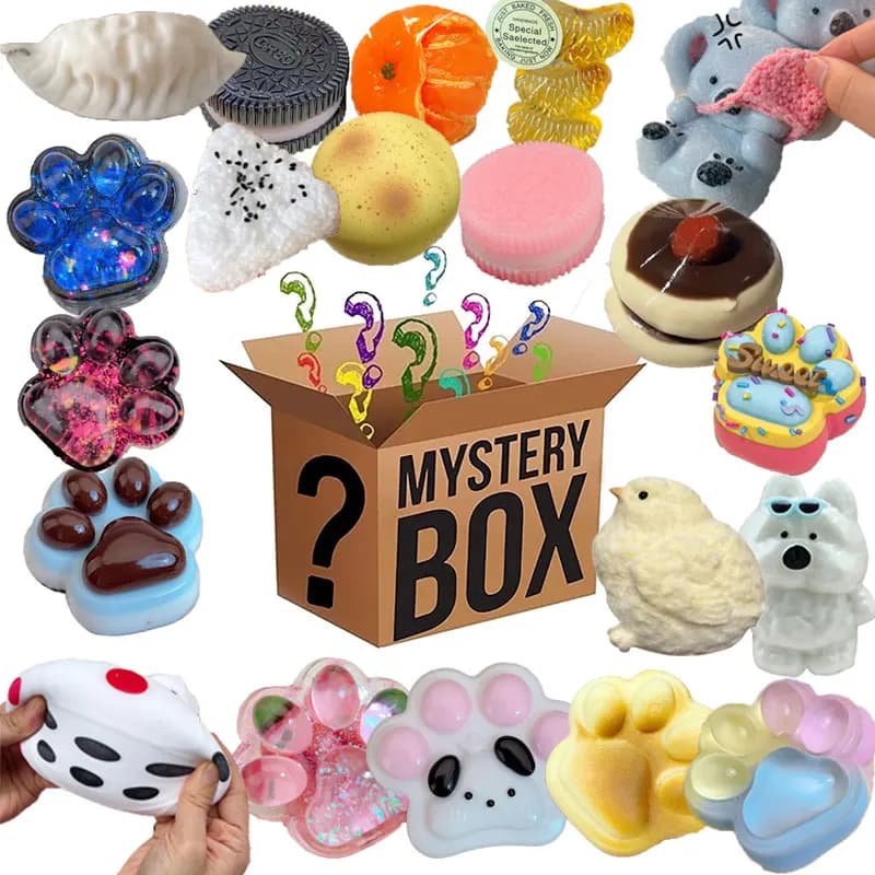 Jouet mystère Fidget patte de chat Kawaii, nourriture simulée, jouet Squishy de pied anti-stress, jo