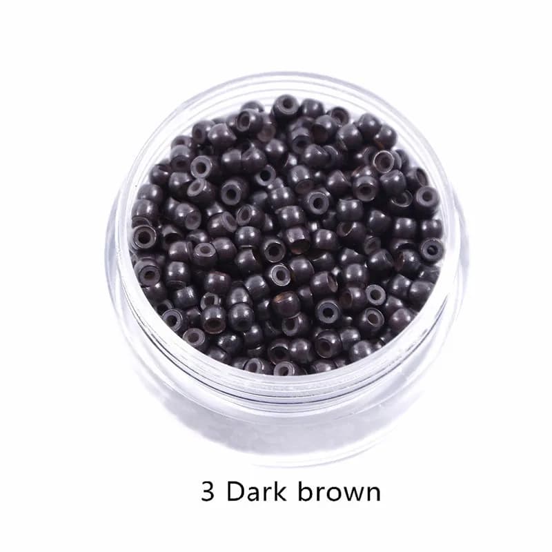 500 pièces perles d'anneau en cuivre 3.0mm nano perles d'anneau doublées de silicone micro pour exte