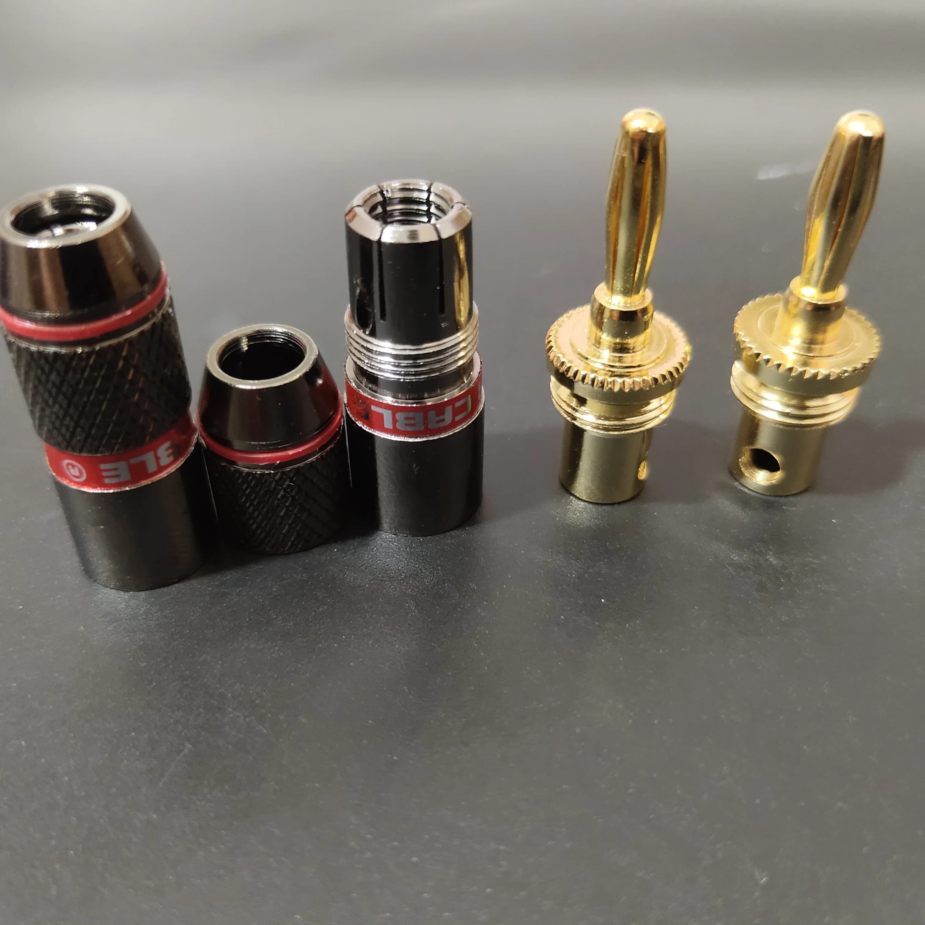 Monster series – fiche banane, fixation à vis sans soudure, plaqué or 24K, adaptateur de haut-parleu