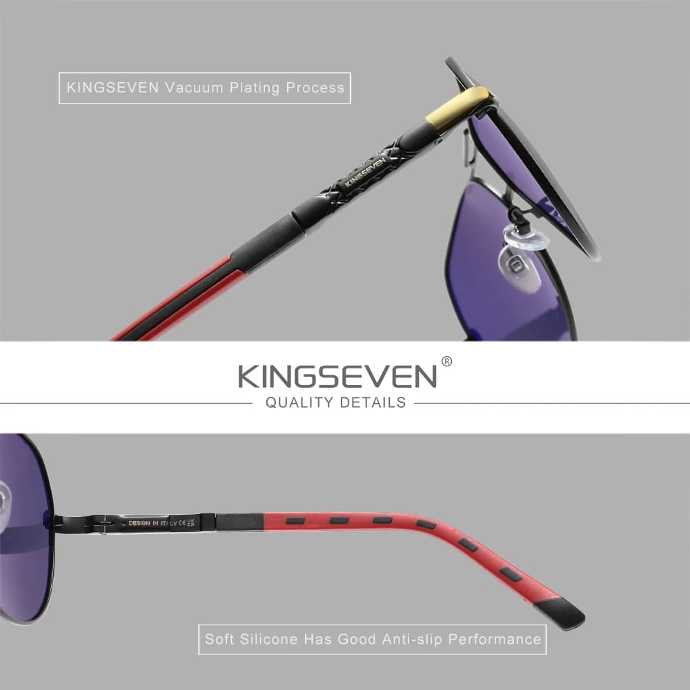 KINGSEVEN Lunettes de soleil polarisées classiques pour hommes et femmes, style aviateur, accessoire