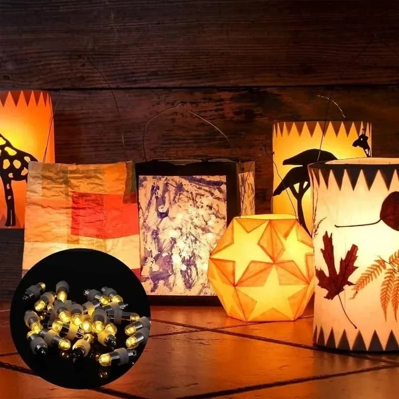 Mini ampoules LED avec crochets de suspension, contrôle de batterie étanche, lampes blanches chaudes