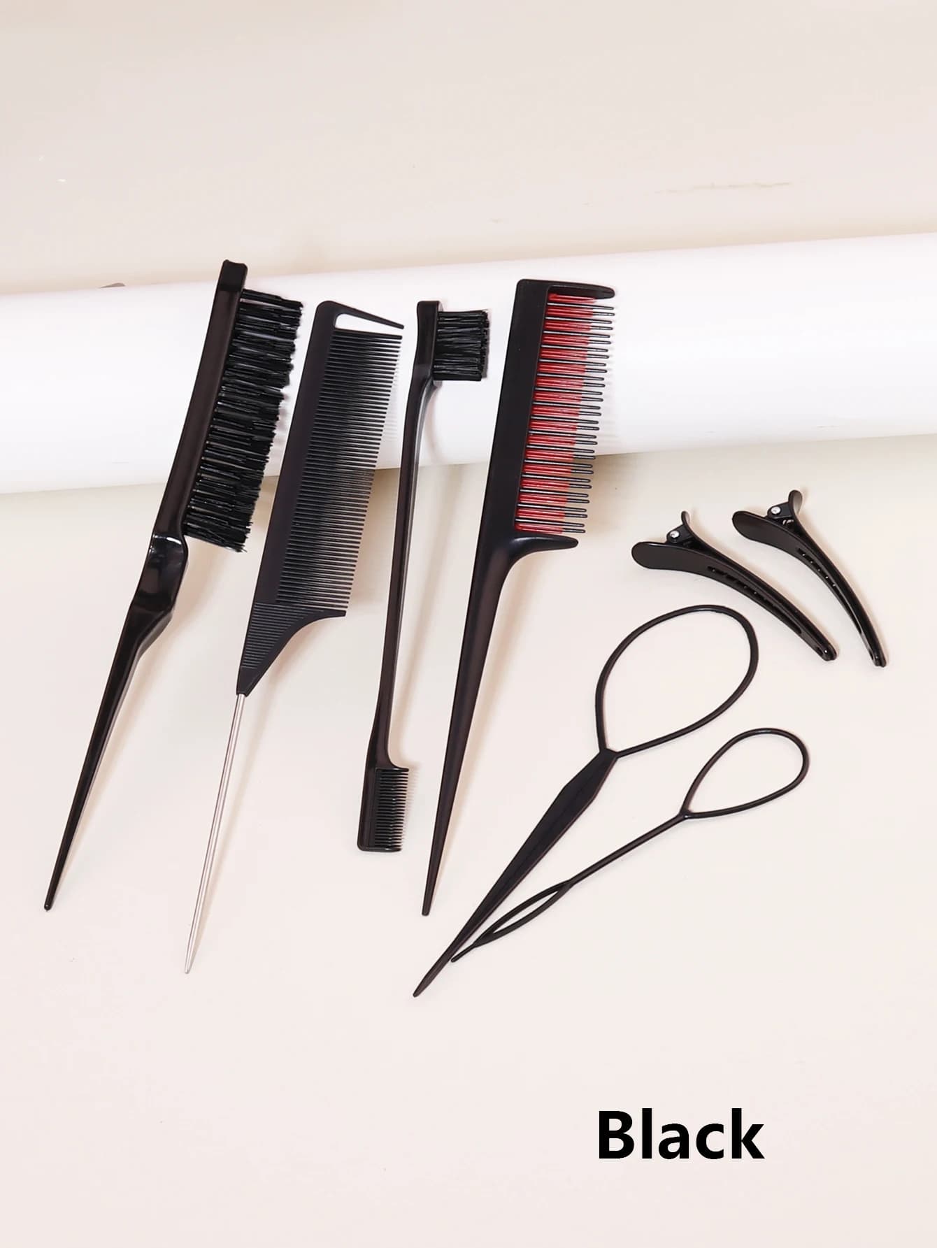 Ensemble de peignes de coiffure 8 pièces avec peigne à triple déchirure, peigne à queue de souris, b