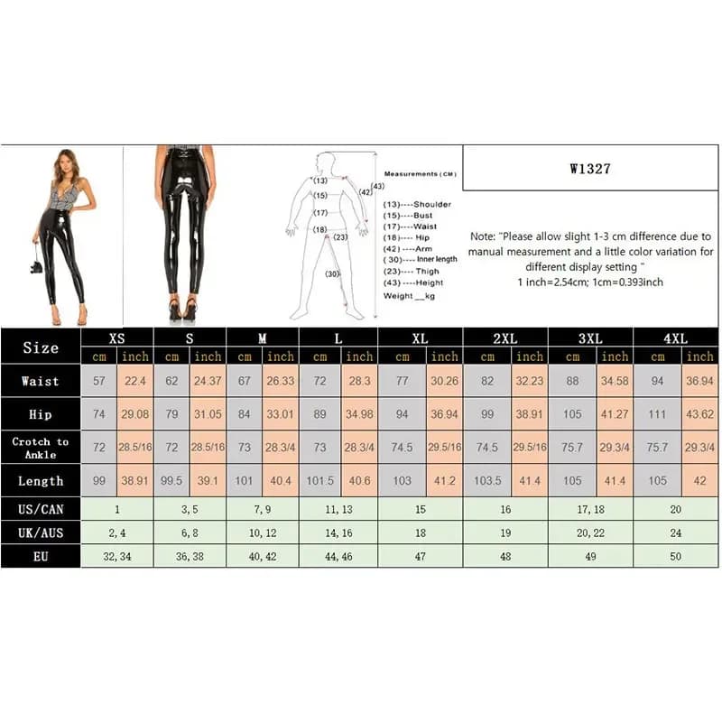 Femmes brillant en cuir PU blanc PVC pantalon mince 4XL Sexy Leggings Latex extensible taille haute 