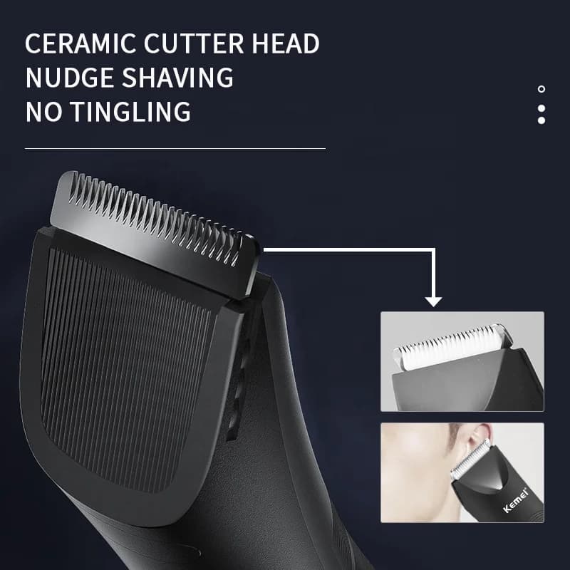 Kemei KM-1838 zone d'aine tondeuse à cheveux tondeuse à gazon lame en céramique imperméable humide s