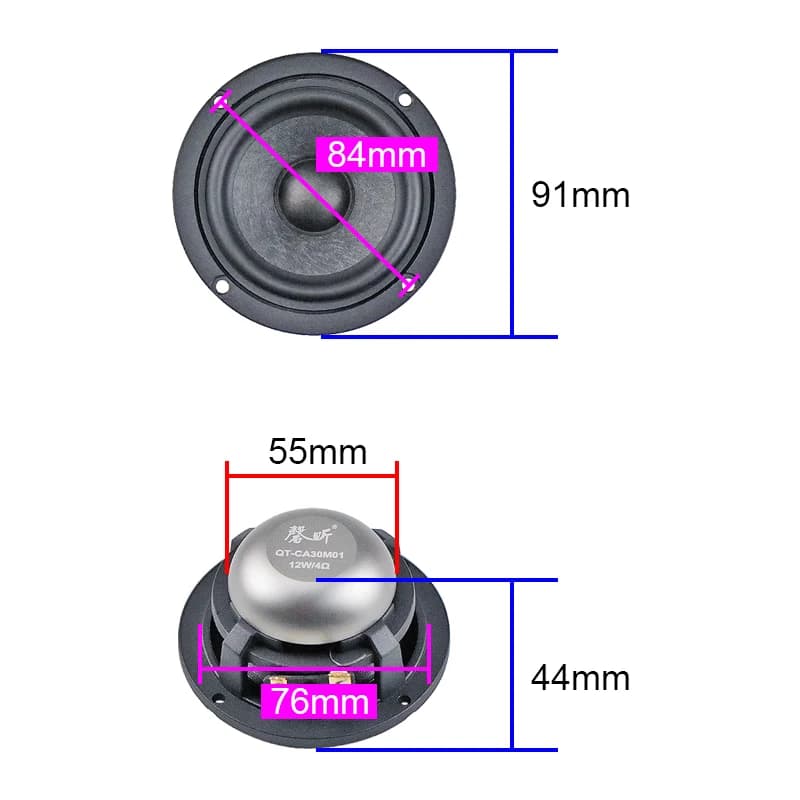 Haut-parleur en néodyme et fer bore, milieu de gamme pur, haut-parleur en fonte d'aluminium, fièvre 