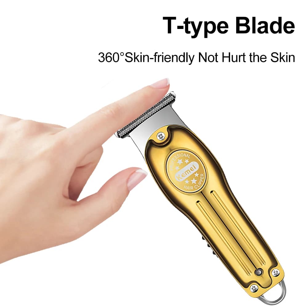 Kemei Tondeuse À Cheveux Pour Hommes En Métal Corps Machine De Coupe De Cheveux Rechargeable Tondeus