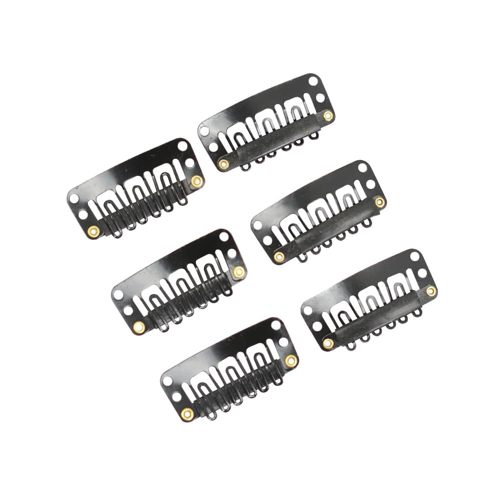 Clips de perruques en forme de U de 32mm, 20 pièces, avec dos en silicone pour Extensions de cheveux