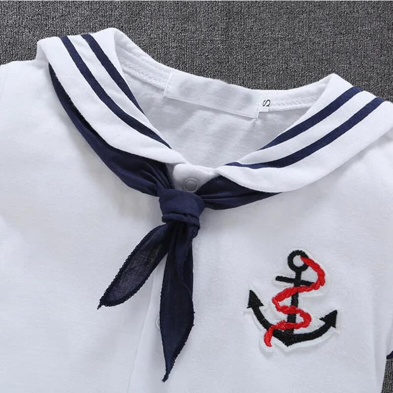 Nouveau-né bébé garçon vêtements combishort marin marine barboteuse à manches courtes combinaison Co