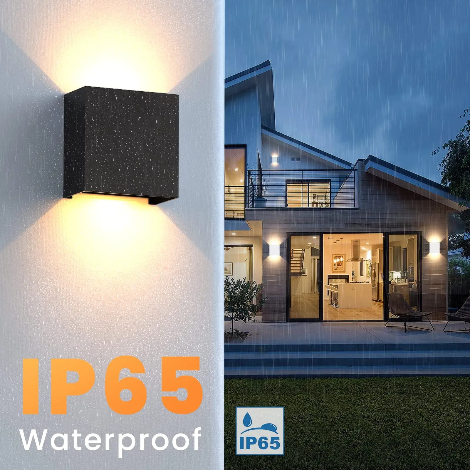 Appliques murales LED 6W, lampe murale moderne d'intérieur et d'extérieur IP65, lumières murales hau