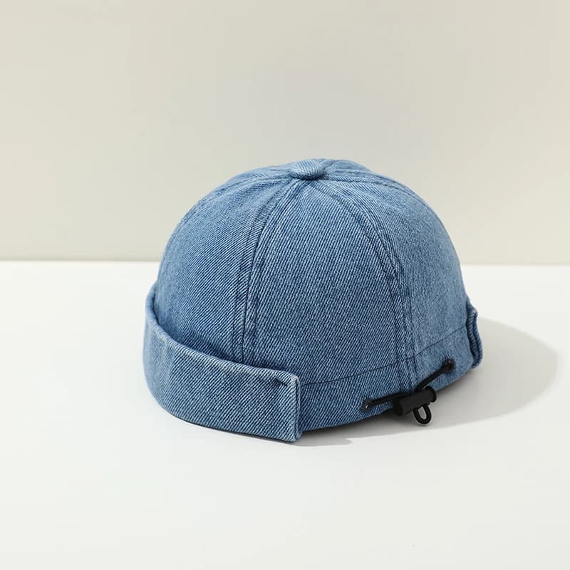 Casquette melon en denim bleu pour enfants, chapeau sans bord pour bébé breton, bonnet de proximité 