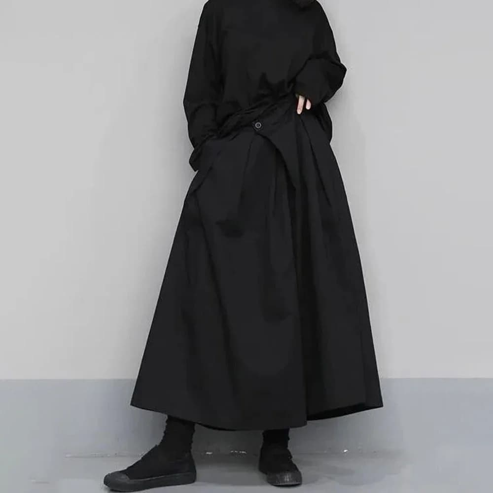Pantalon Hakama ample à 7 points, Style gothique foncé, nouvelle tendance, jambes larges, sans genre