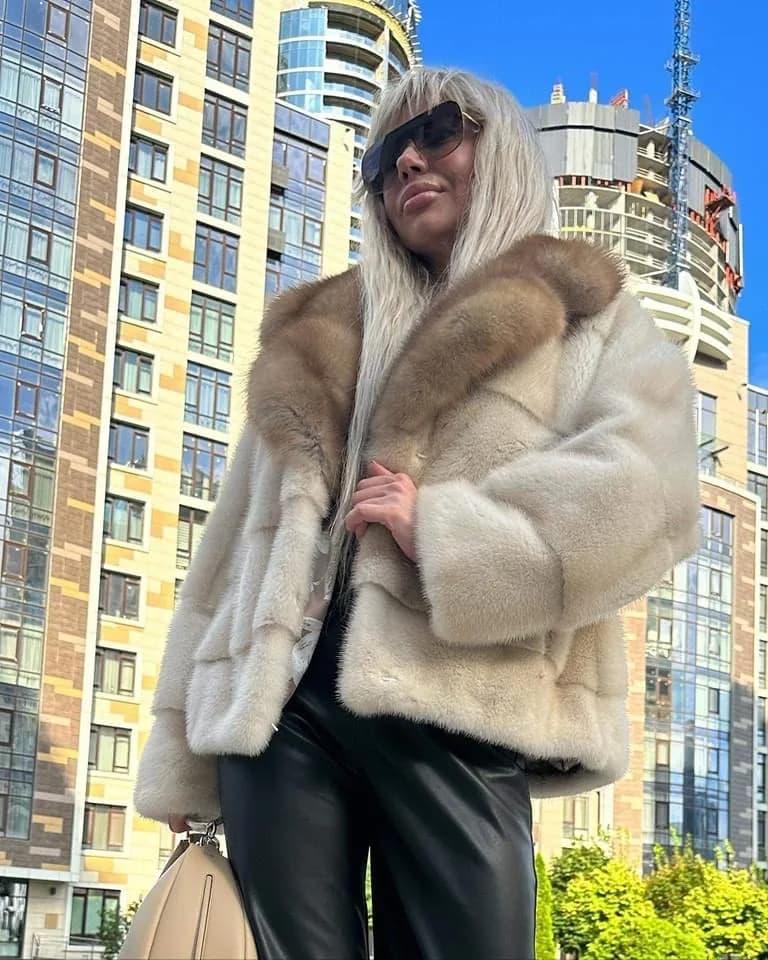 Veste en fourrure de vison pour dames, manteau en fourrure de vison véritable, revers en fourrure de