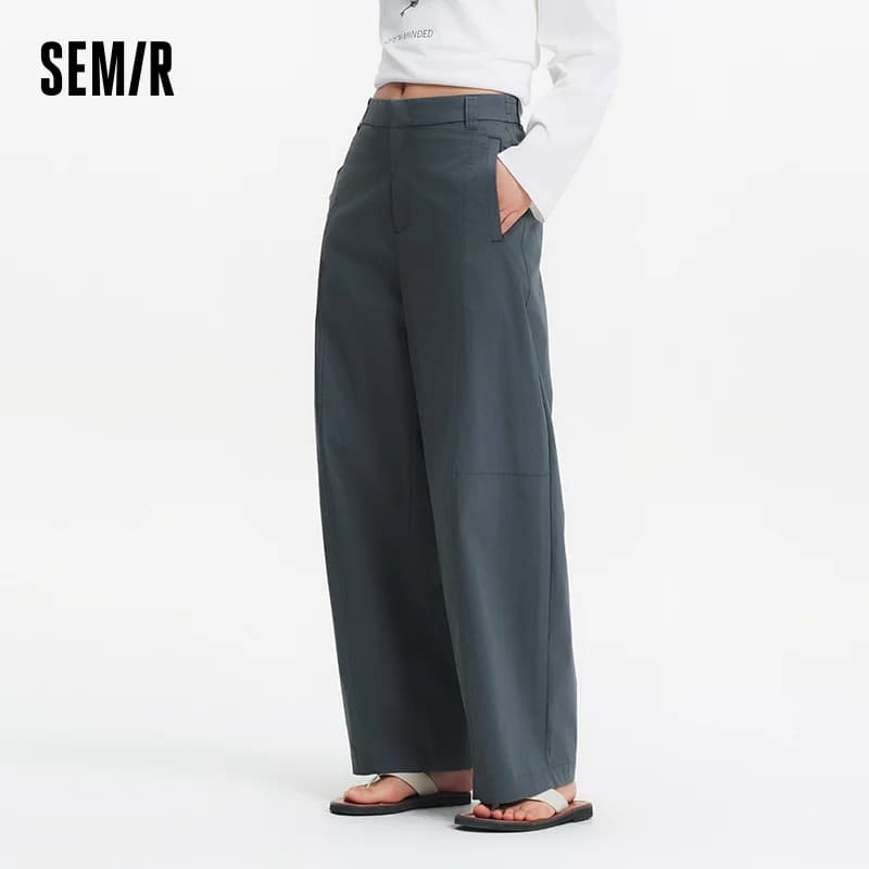Pantalon Femme Semir Tissé 2026 Coupe Ample Jambe Large Fluide et Confortable Style Urbain Décontrac