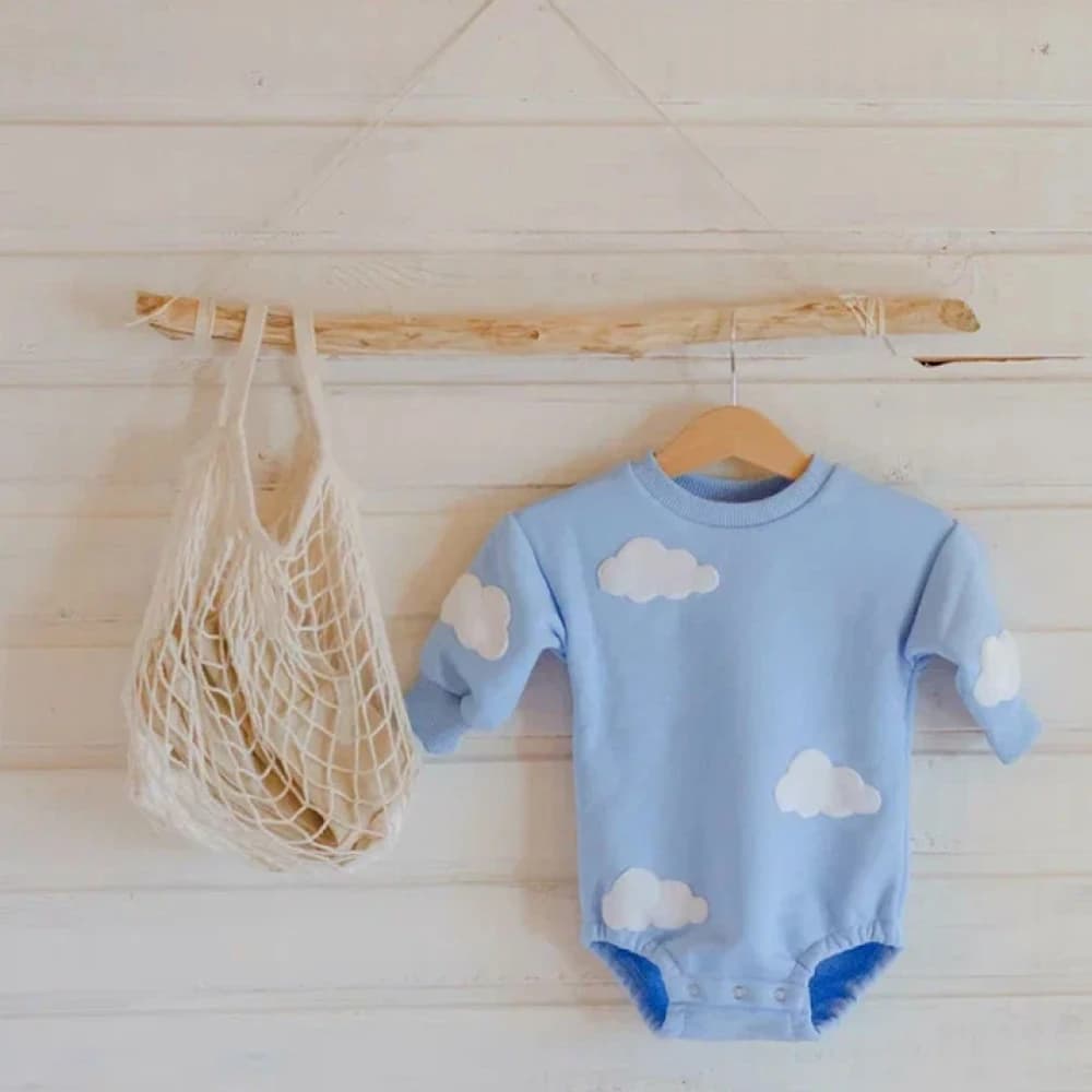 Vêtements de printemps pour bébé, sweat-shirt nuage, barboteuse pour bébé fille et garçon, body à ma