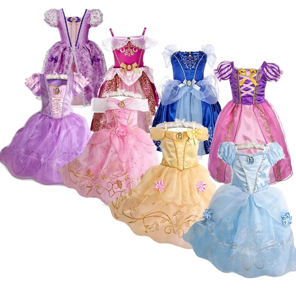 Costume de princesse pour enfants, robe fantaisie à fleurs, pour noël, anniversaire, carnaval, dégui