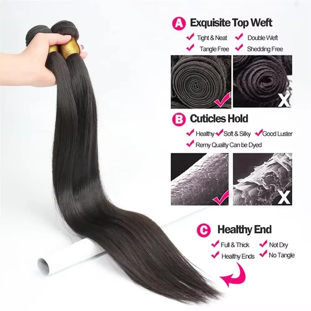 BINF Hair Wholesale – Offre Spéciale : Lots de Cheveux Humains Brésiliens 100% Naturels, Raides comm