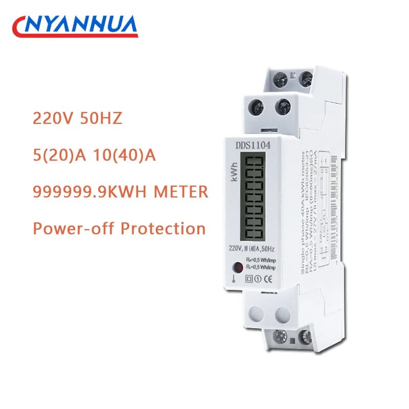 Compteur d'électricité domestique KWH 20A 40A 220V Rail Din 1P monophasé compteur de consommation d'