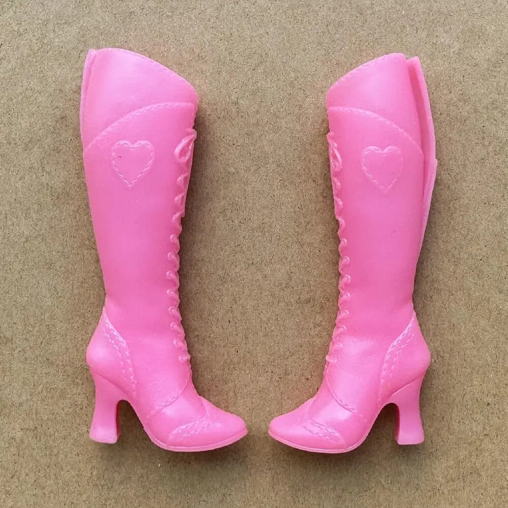 Chaussures de poupée Barbie 1/6, talons hauts vintage, bottes longues tendance