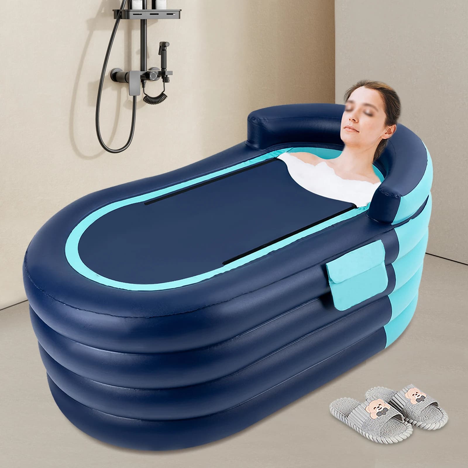 Baignoire gonflable pour adulte avec pompe à air électrique sans fil, bain d'eau chaude, bain de gla