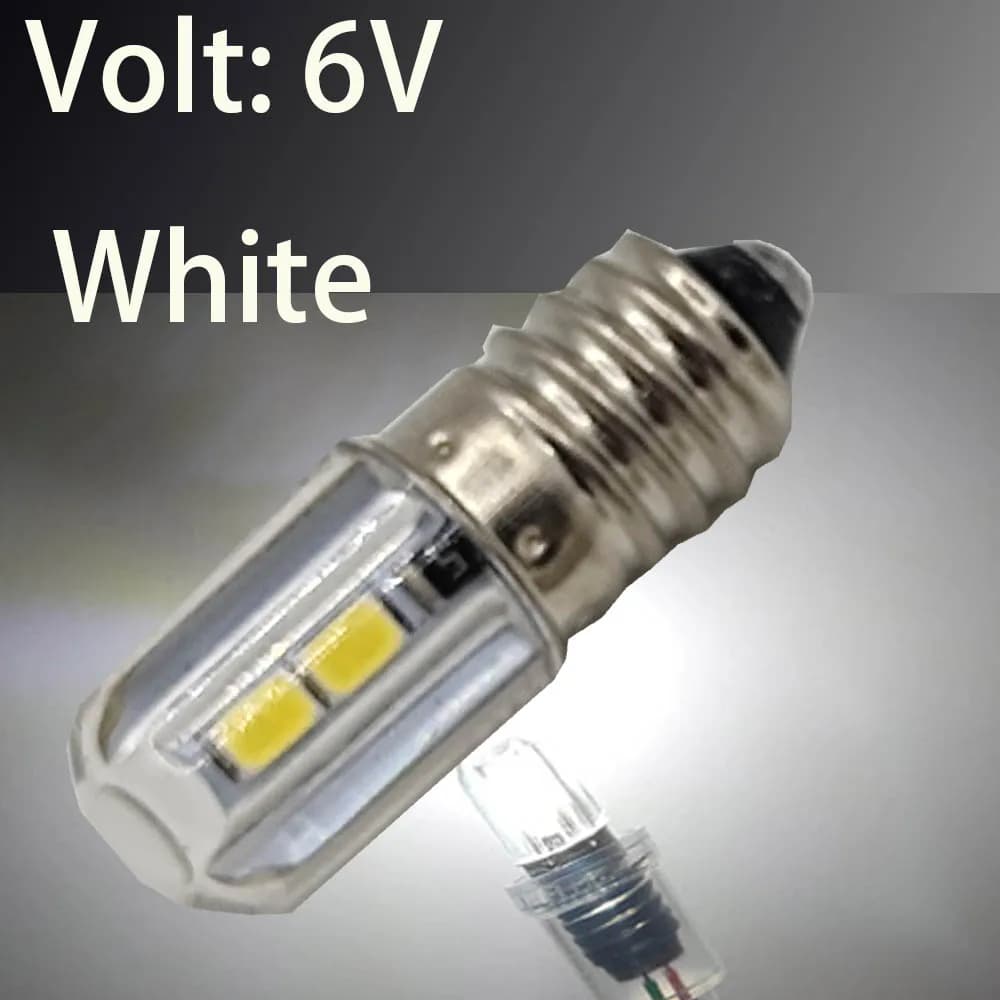 Ampoule LED E10 4SMD DC 3V 6V 12V E10 pour lampe de poche, torche de remplacement, lampe d'instrumen