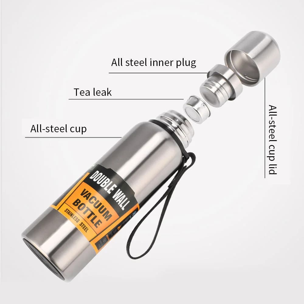 Bouteille thermique sous vide de grande capacité 500/1000ml, Double paroi en acier inoxydable 304, f