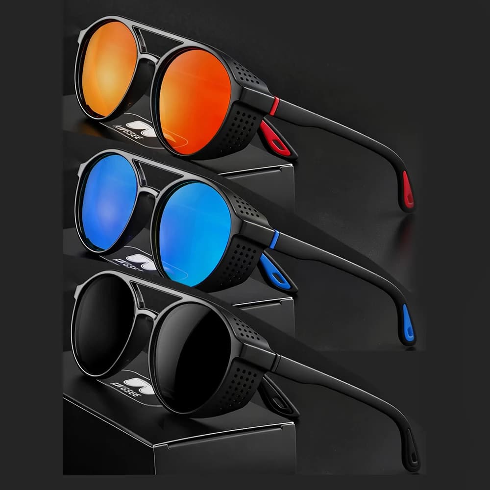 Lunettes de soleil Steampunk Lunettes de soleil de sport polarisées pour hommes et femmes; Lunettes 