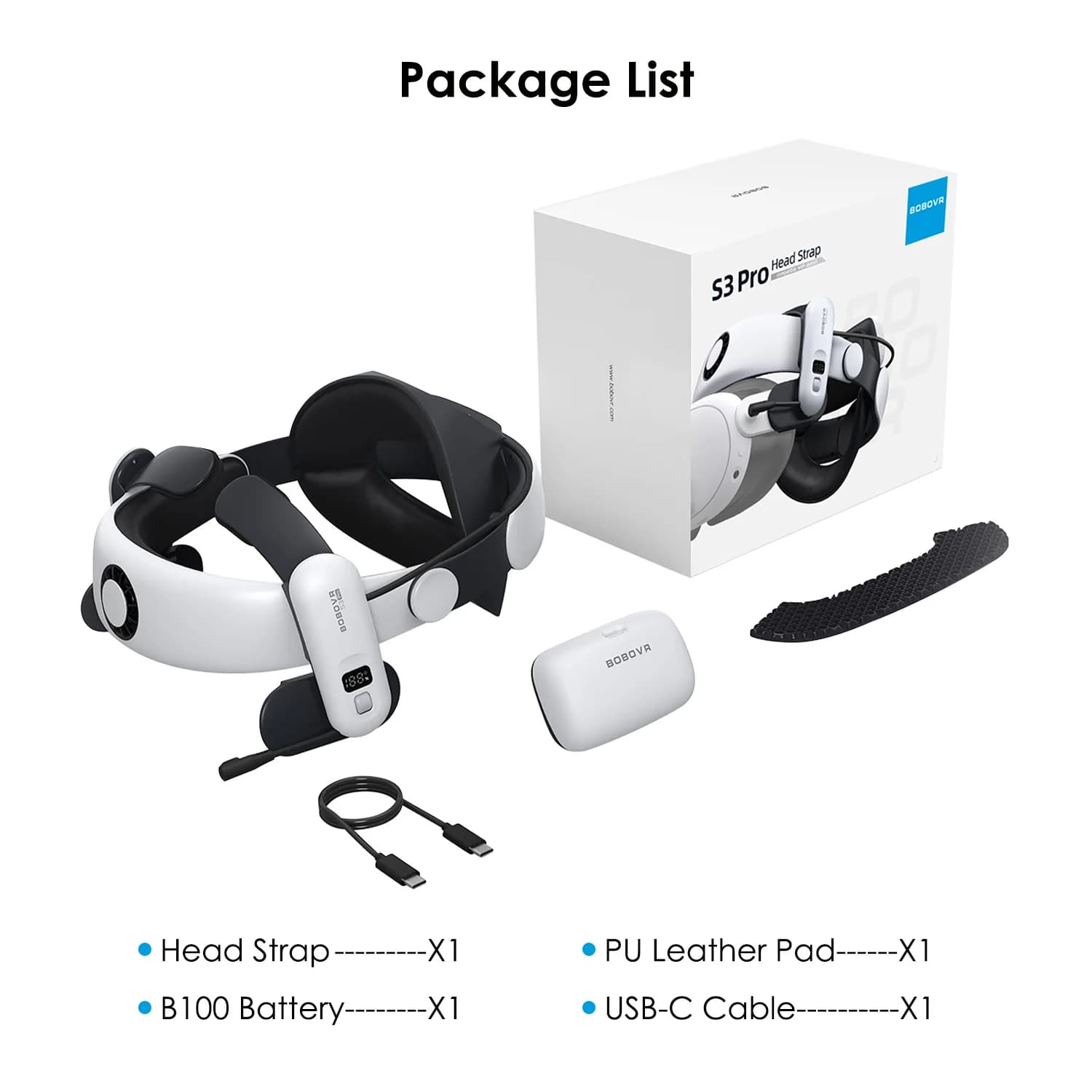 BOBOVR-Sangle de tête pour Meta Quest 3 et Quest 3S, S3 Pro, batterie 10000mAh, climatisation de têt