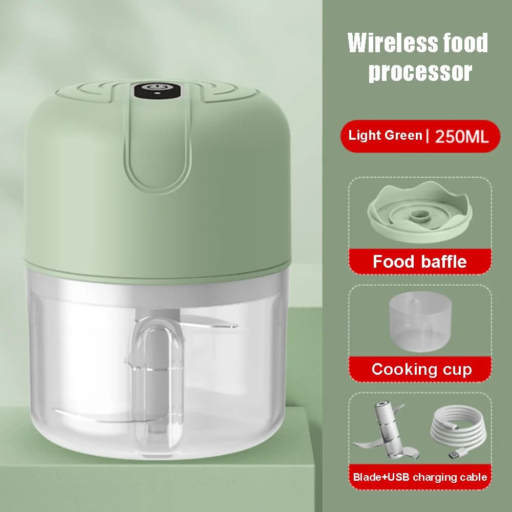 Hachoir Électrique pour Purée d'Ail 250 ml, Mixeur de Cuisine Durable pour Légumes, Piments, Viande,