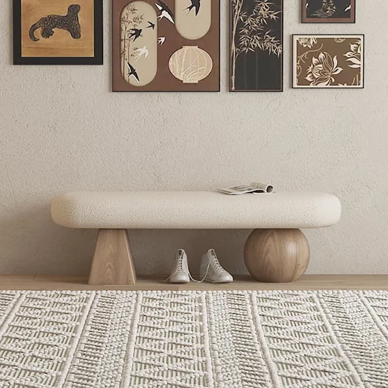 Banc à chaussures nordique, Hall d'entrée de maison, chambre à coucher, bancs d'extrémité de lit sim