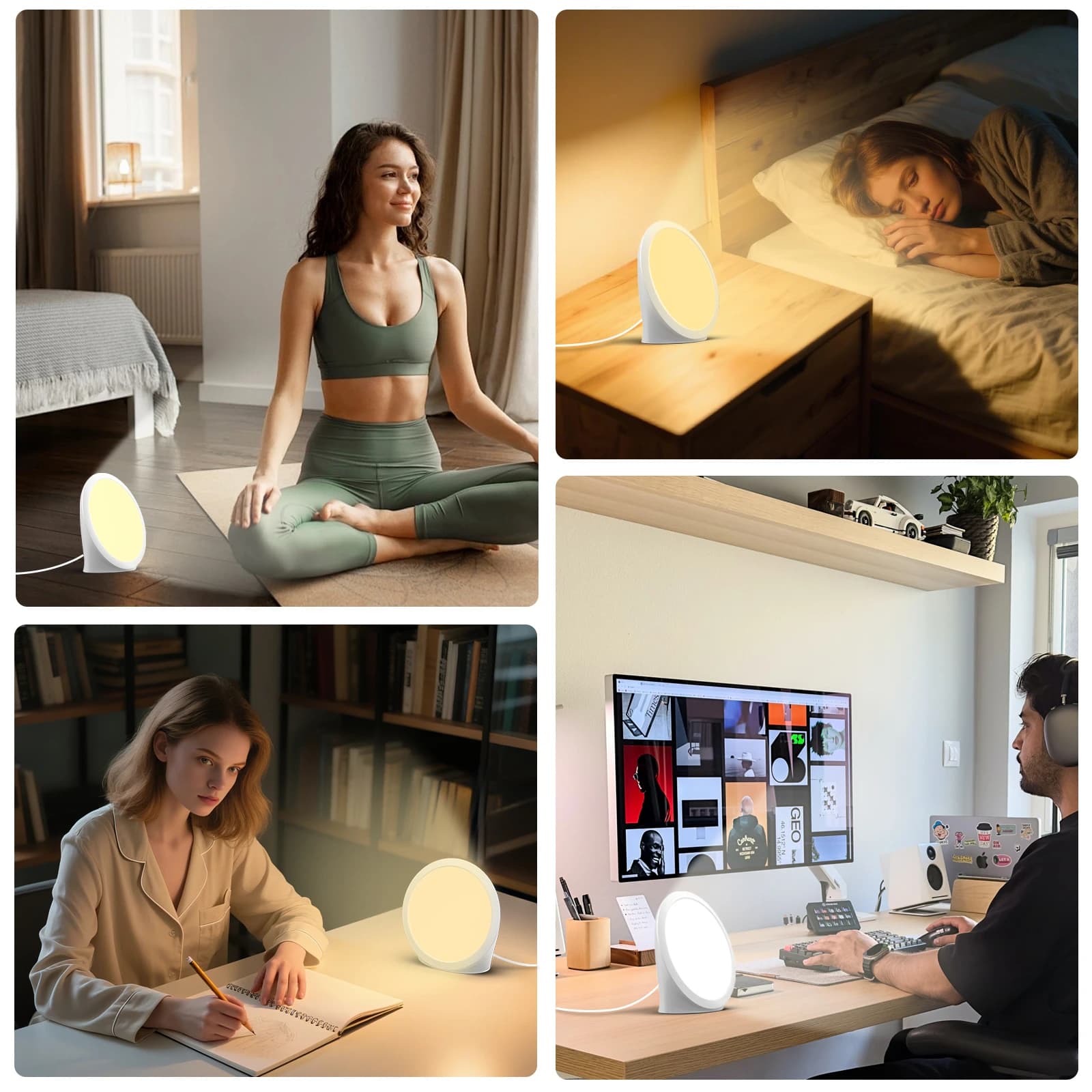 Lampe de lumière du jour, lampe 10000 Lux, lampe de lumière du soleil naturelle portable avec foncti