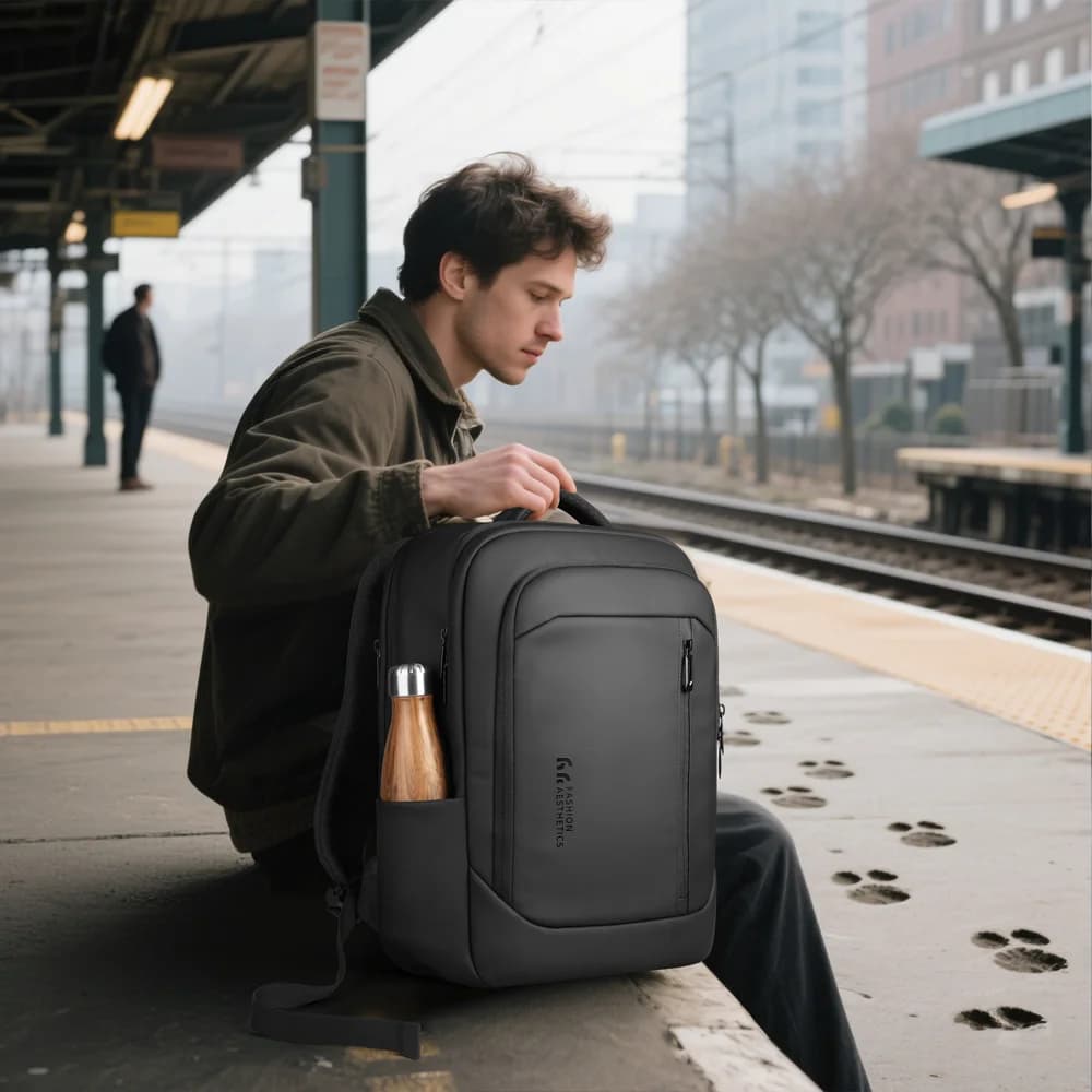 HK nouveau Design sac à dos de voyage hommes grand sac à dos d'affaires pour le travail trajet Oxfor