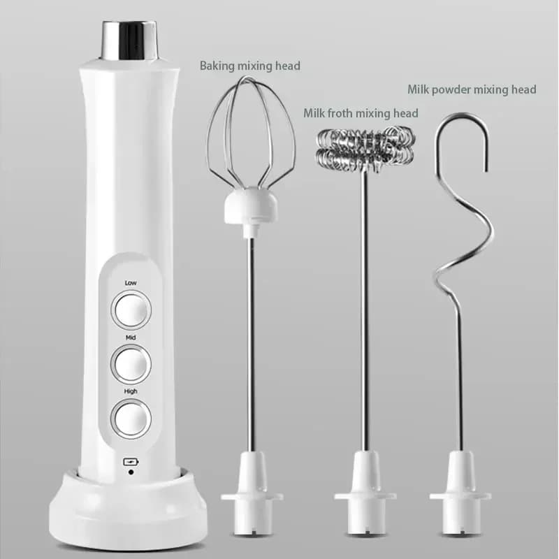 Mousse de lait électrique sans fil, Rechargeable par USB, 3 vitesses, pour Latte, Cappuccino, chocol
