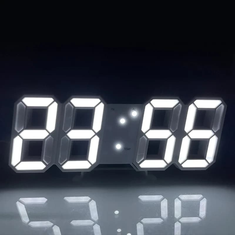 Horloge murale numérique 3D LED, mode Shoous, multifonctionnelle, créative, prise USB, électronique,