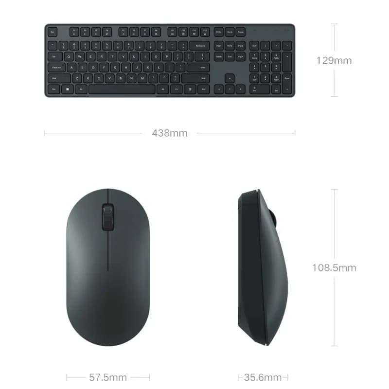 Xiaomi-Ensemble clavier et souris sans fil, 104 touches, 2.4 GHz, récepteur USB, adapté pour PC Wind