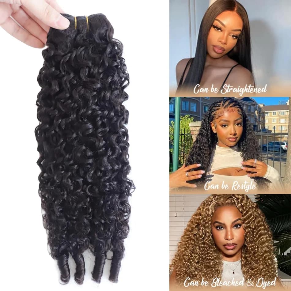 Extensions de cheveux humains bouclés birmans 12A, ondulés effet eau, 3 ou 4 paquets, cheveux bruts,