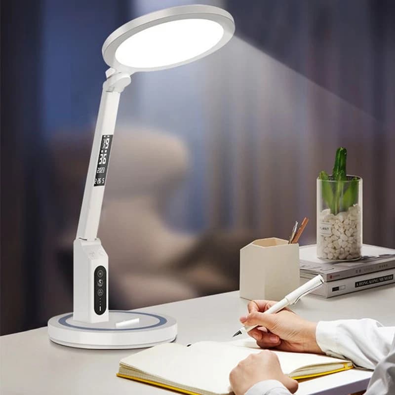 LED horloge lampe de Table USB rechargeable lampe de bureau à intensité variable lumière LED enficha
