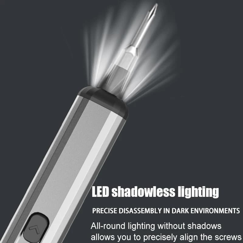 Jeu de tournevis électriques, Kit d'outils électriques de précision rechargeables avec lumière LED 3