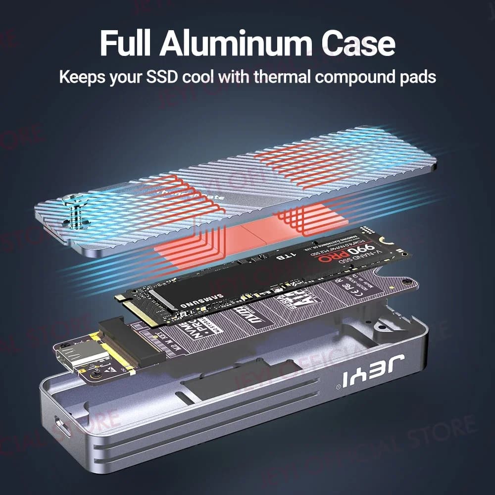 Boîtier JEYI Visual Smart M.2 NVMe NGFF SSD, prend en charge la Protection d'écriture 5s, réconnexio